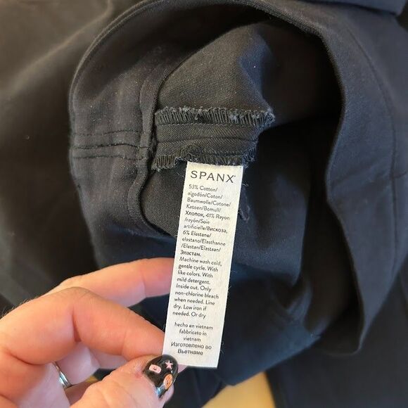 Spanx On The Go Ankle Slim Straight Pant Womens XL Black High Rise Stretch Shape - Picture 7 of 7
